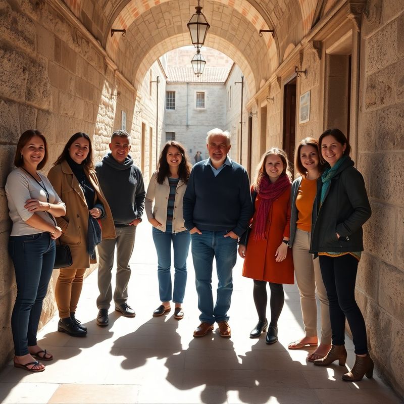 Grupni portret osmero edukatora u svijetlom kamenom hodniku u Dubrovniku